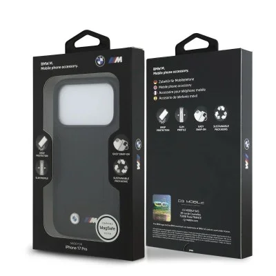 Bmw Iphone 17 Pro Case - Magsafe Quilted Leather With Metal Logo